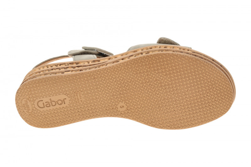 Gabor Plateau Sandalen grün Velour 84.553.11