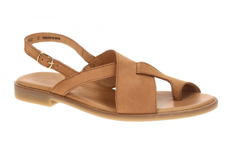 Paul Green Zehentrenner Sandalen hellbraun Kreuz-Riemchen 6216
