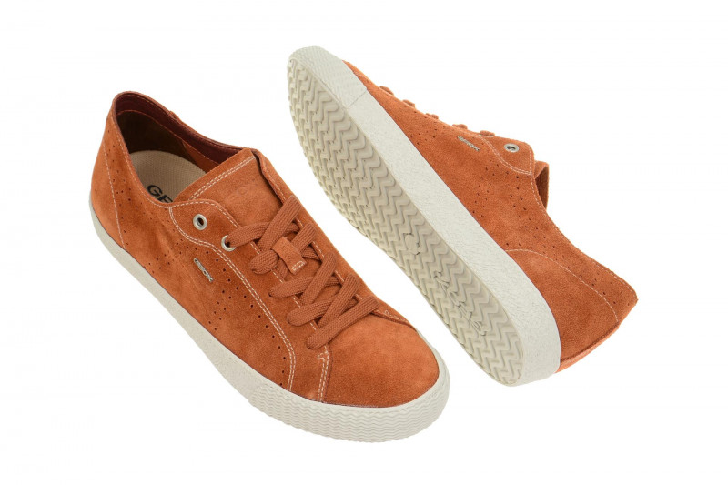 Geox Respira Smart Herren Sneakers in orange Wildleder Schuhe