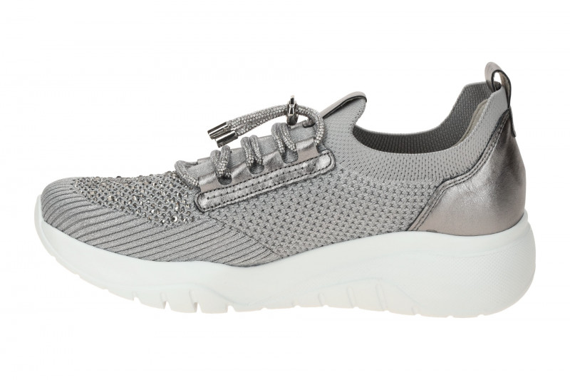 Gabor Schuhe Slipper grau metallic Strass 63.455.49