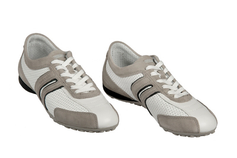 Geox Respira Bis weiß beige blau Herren Sneaker