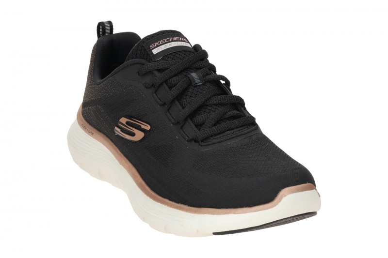 Skechers Flex Appeal Schuhe Sneaker schwarz rose gold 150217