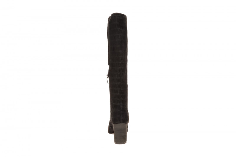 Caprice Lang Schaftstiefel schwarz Stretch Kroko 25520