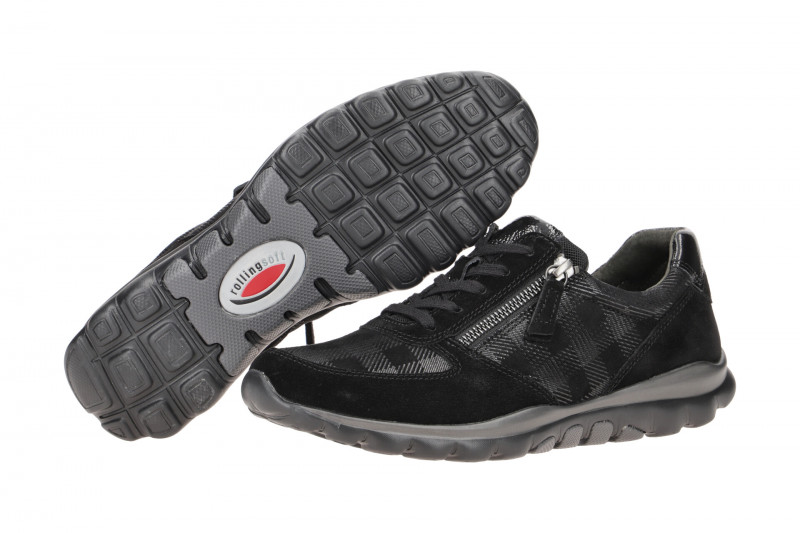 Gabor RollingSoft Schuhe schwarz Karo 96.968.27