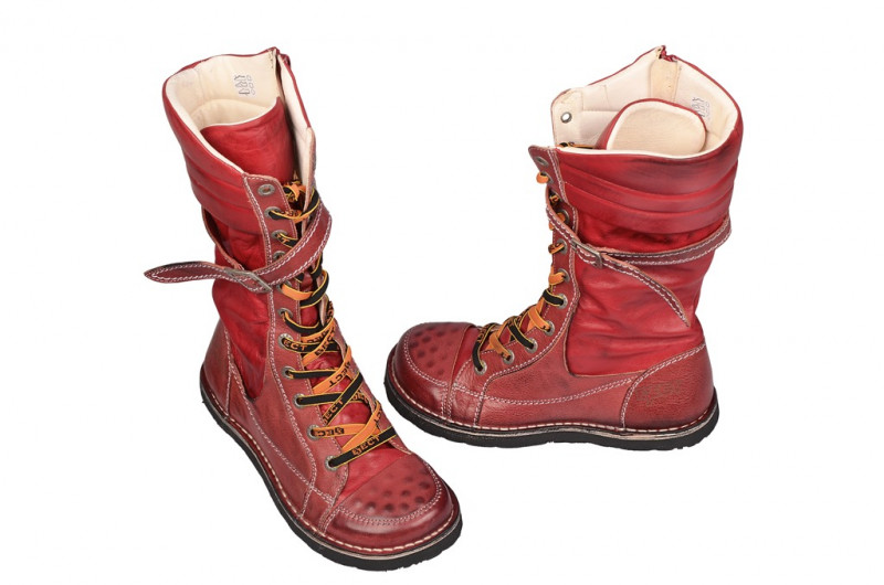 Eject SonySerap Stiefel in rot mit Lederfutter E-15628
