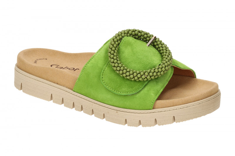 Gabor Pantolette hellgrün Velour 63.745.19