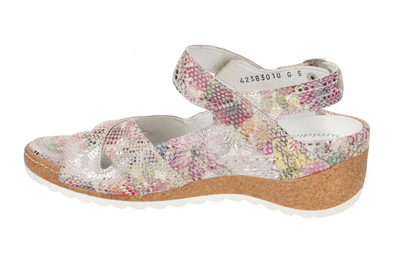 Waldläufer Hanila Sandale rosa bunt Glanz Effekt 306005