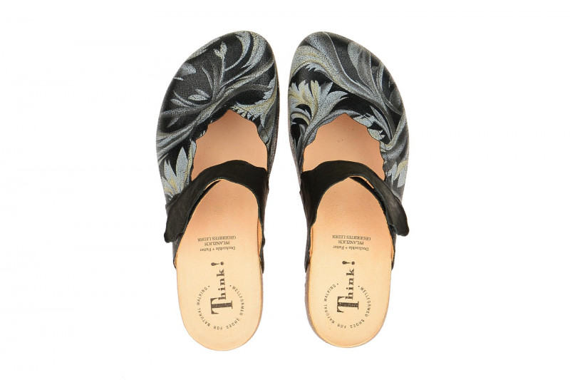 Think Julia Clogs schwarz grau Pantoletten