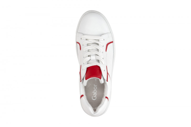Gabor Schuhe weiß rot Nappa Sneakers 63.210.25