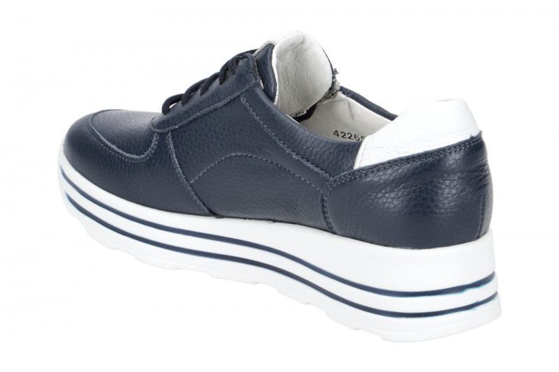 Waldläufer Lana Plateau Schuhe blau weiß H-Weite 758009