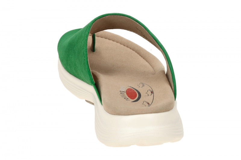 Gabor RollingSoft Zehentrenner Pantolette grün Velour 46.812.34