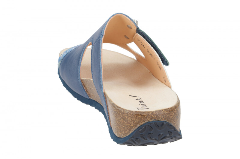 Think Mizzi Pantolette blau grün Blumen 124