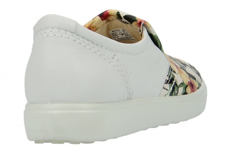 Ecco Soft 7 Slipper Schuhe weiß Blumen