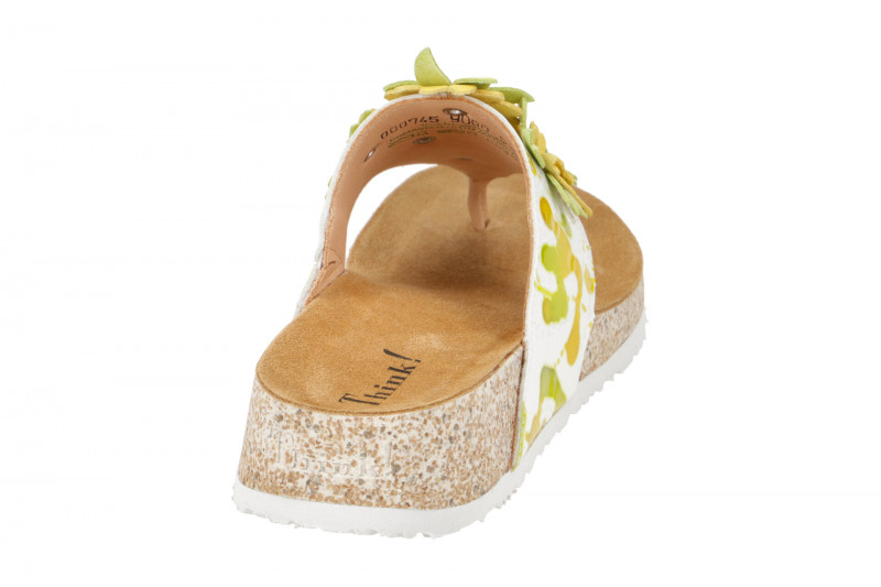 Think Koak Zehentrenner weiß gelb Blüten 745