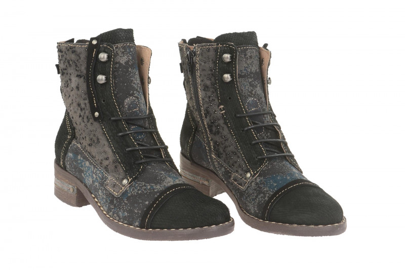 Charme Stiefelette schwarz grau 0822