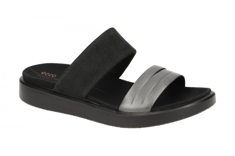 Ecco Flowt Pantoletten schwarz grau