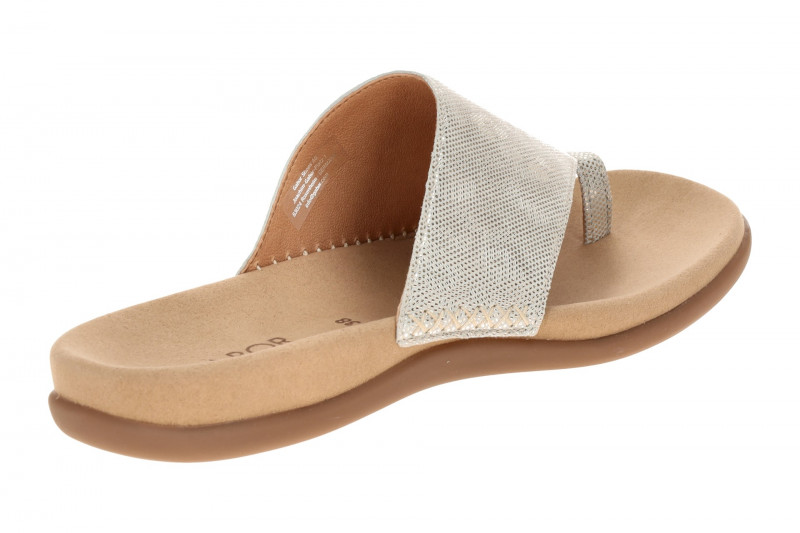 Gabor Zehentrenner Pantolette Leo metallic grau 83.700.60