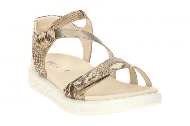 Ecco Soft Riemchen Sandale beige Schlange 238803