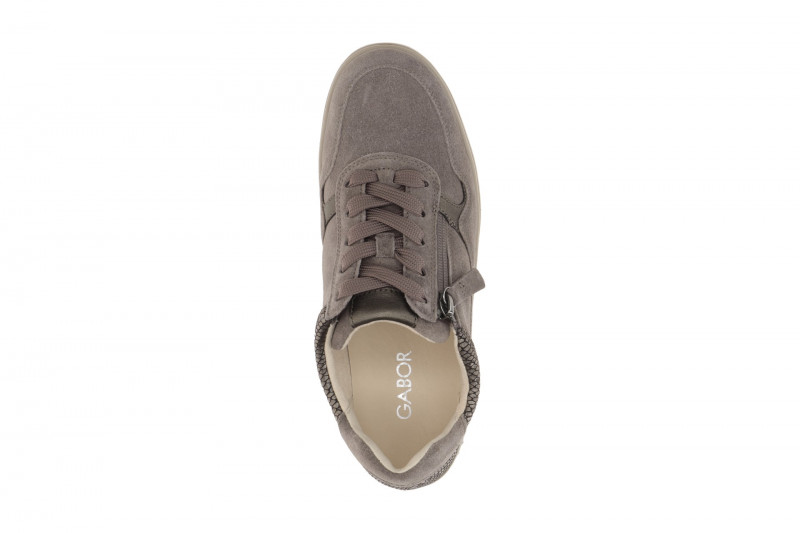 Gabor Comfort Sneakers taupe grau metallic K-Weite 6016.01