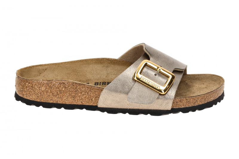 Birkenstock Catalina Cushion Buckle Pantolette grau metallic SCHMAL 1029416