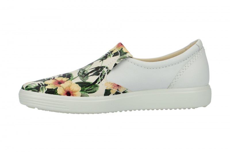 Ecco Soft 7 Slipper Schuhe weiß Blumen