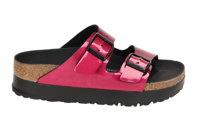 Birkenstock Arizona Papillio Flex Platform Pantolette pink Lack SCHMAL