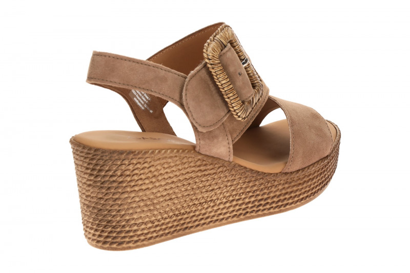 Gabor Wedges Keil Sandale braun Velour 84.771.14