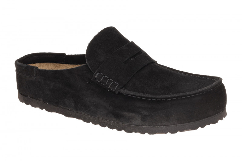 Birkenstock Naples Wrapped Mokassin Clog Pantolette schwarz Normal-Weit