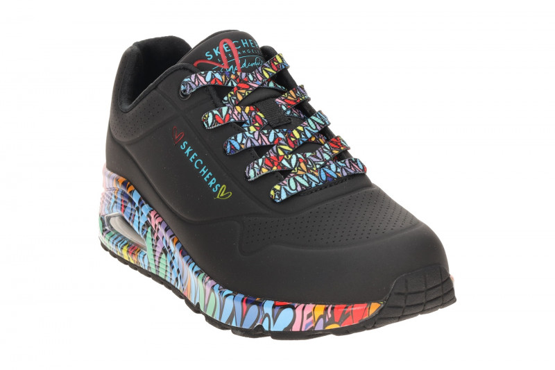 Skechers Uno Schuhe schwarz Lovewall bunt 177918