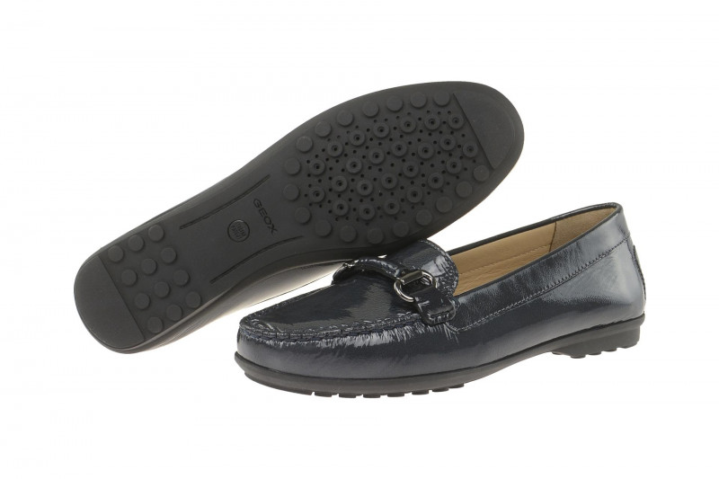 Geox Respira Elidia B Damen Slippers in dunkelblau Lackleder