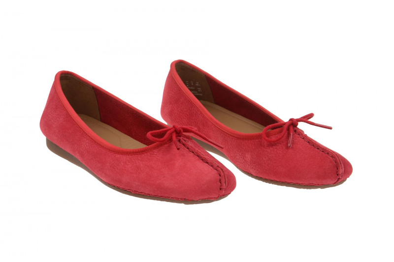 Clarks Freckle Ice Ballerinas rot Wildleder 26114044 4