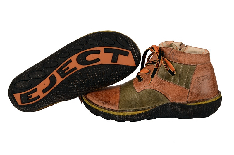 Eject Fixe Schuhe in orange grün E-15034 Boots
