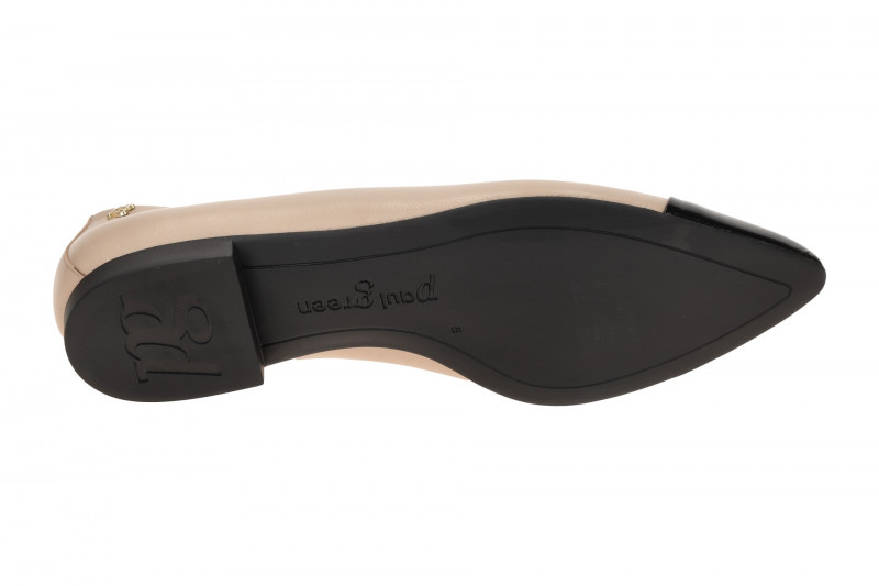 Paul Green Ballerinas beige schwarz Lack 1128