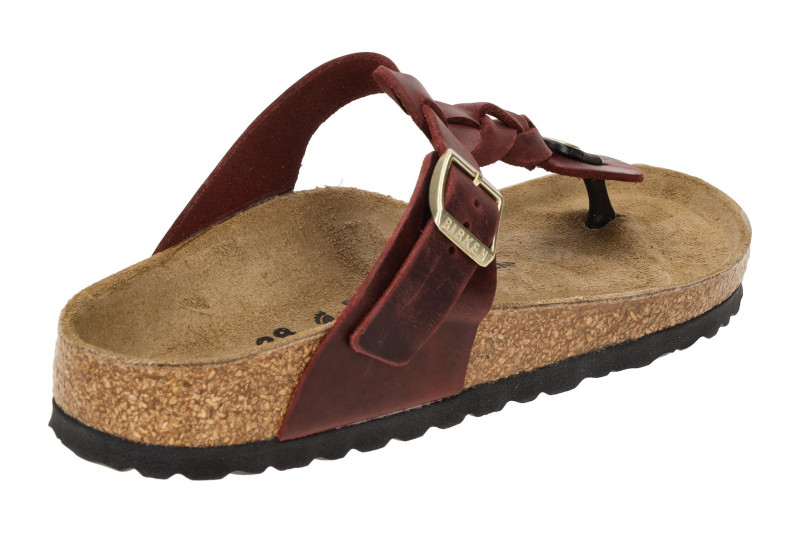 Birkenstock Gizeh Braided Pantolette dunkelrot SCHMAL 1027930