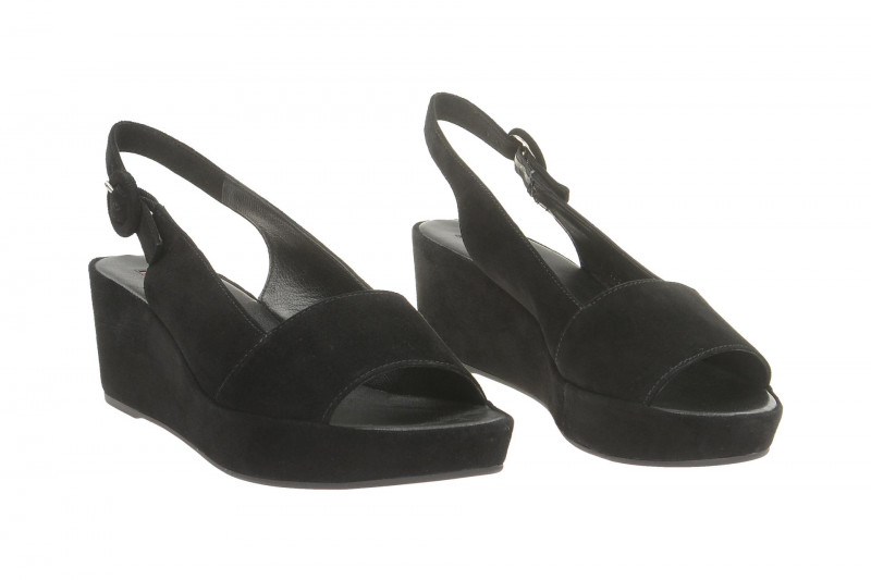 Högl Slingback Sandale schwarz Plateau 3202