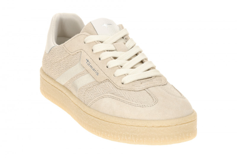 Tamaris Schuhe Sneaker beige Velour geprägt 23723