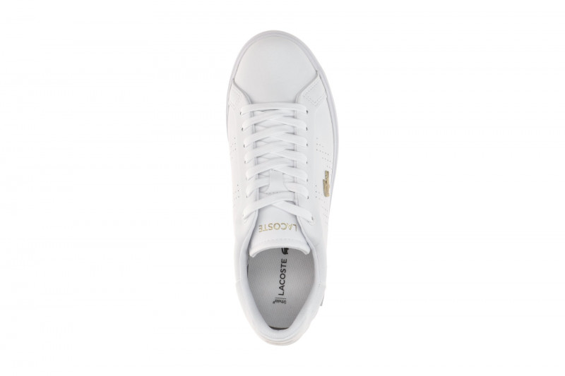 Lacoste Powercourt Schuhe Sneakers weiß gold Damen 124