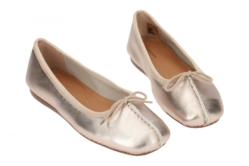 Clarks Freckle Ice Ballerinas gold metallic