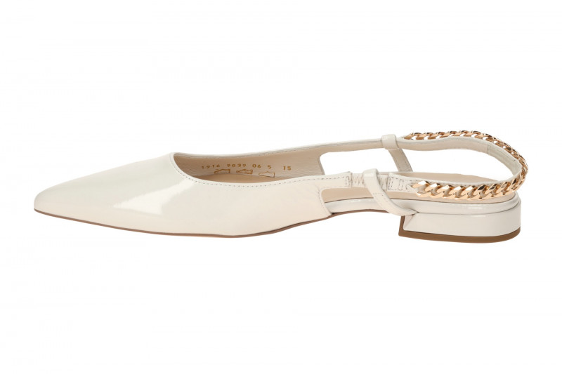 Högl Jessica Sling Pumps weiß glänzend Schmuck-Kette 1916