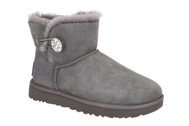UGG Mini Bailey Button Bling Stiefel grau
