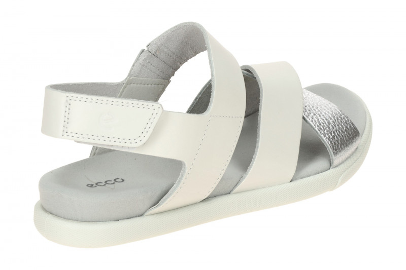 Ecco Samara Sandalen weiß silber Kreuzriemen 220103