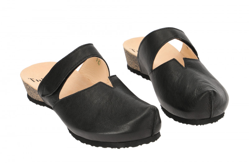 Think Kessy Pantolette schwarz Glattleder Clogs