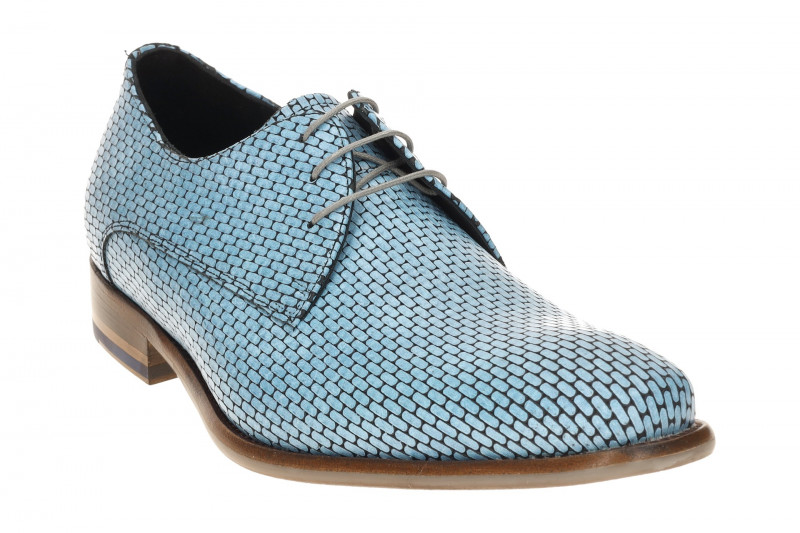 Floris van Bommel De Stijler Schuhe blau Mauer-Muster H-Weite 30275