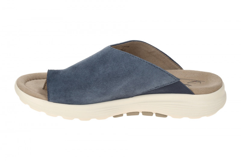 Gabor RollingSoft Pantolette blau river Velour 66.812.36