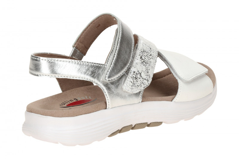 Gabor RollingSoft Sandale weiß silber 86.813.51