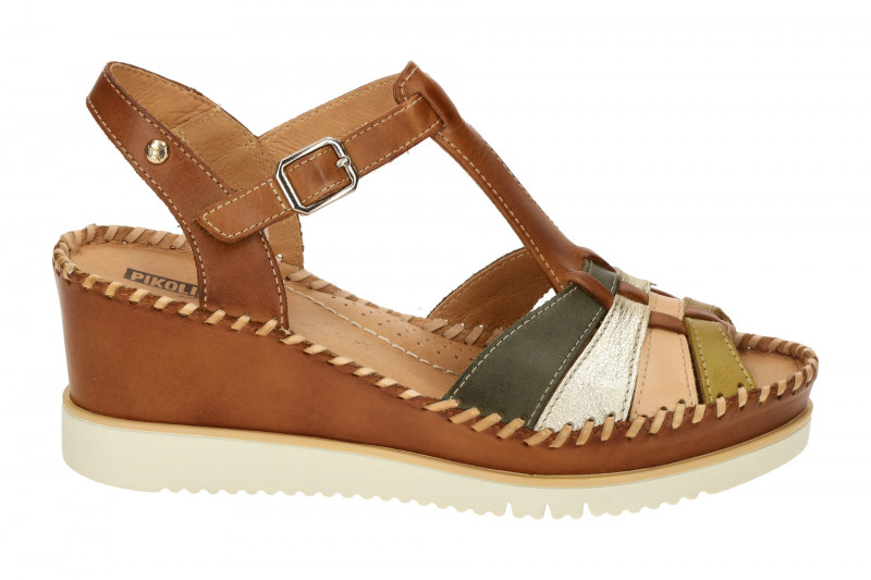 Pikolinos Aguadulce T-Steg Keil Sandale braun multi W3Z-1836C1