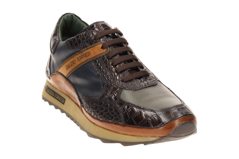Galizio Torresi Schuhe blau braun Kroko 415128A