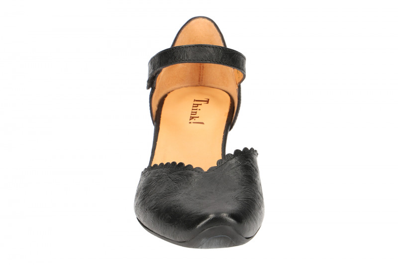 Think Aida Riemchen Pumps schwarz effekt
