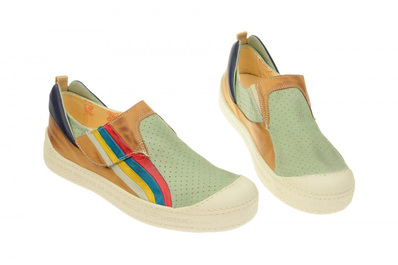 Eject Dass Herren Slipper grün braun bunte Streifen 16903