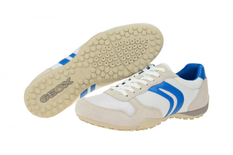 Geox Respira Snake C Sneakers in weiß blau Herren Schnürschuhe